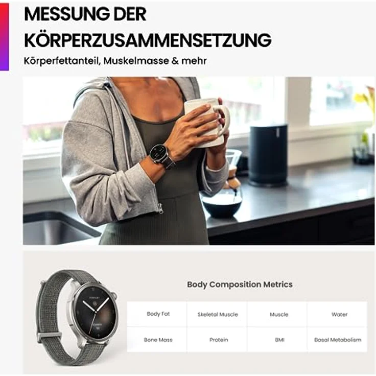 Amazfit Balance Smartwatch, Contactless Zahlung, NFC, KI-Fitnesstrainer, KI-Schlaf- und Gesundheits-Tracker, Dual-Band GPS, Alexa, Bluetooth Anrufe, 14 Tage Akkulaufzeit, 1,5" AMOLED, Sunset Grey – Bild 5
