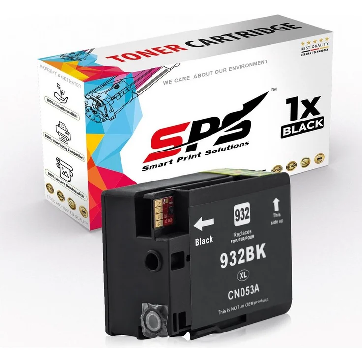 SPS Kompatibel 932XL 933XL Druckerpatrone für HP Officejet 6100E, Schwarz, 1000 Seiten Druckleistung, 1er Pack
