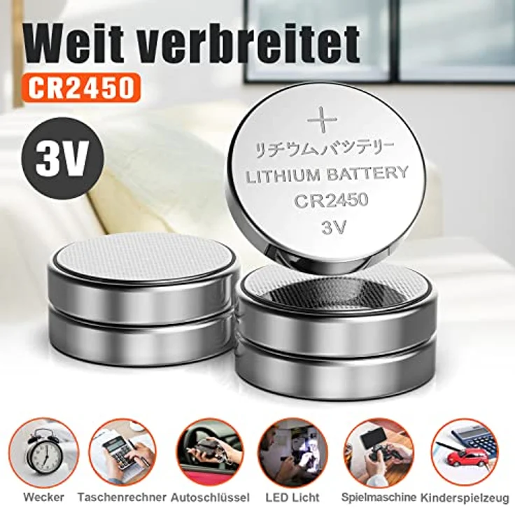 CR 2450 40er Votivkerzen,CR2450 Batterien 3V Lithium-Knopfzelle,Teelichter, Video, Computer, Rechner, IC-Karten, elektrische Produkte – Bild 2