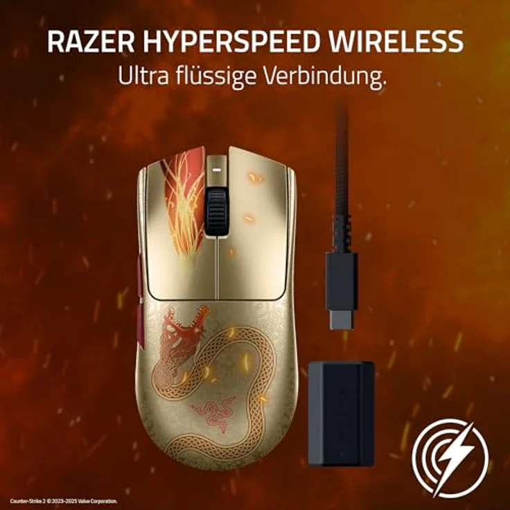 Razer Viper V3 Pro, Kabellose Gaming-Maus im Dragon Lore Design für Counter-Strike 2, mehrfarbig – Bild 6