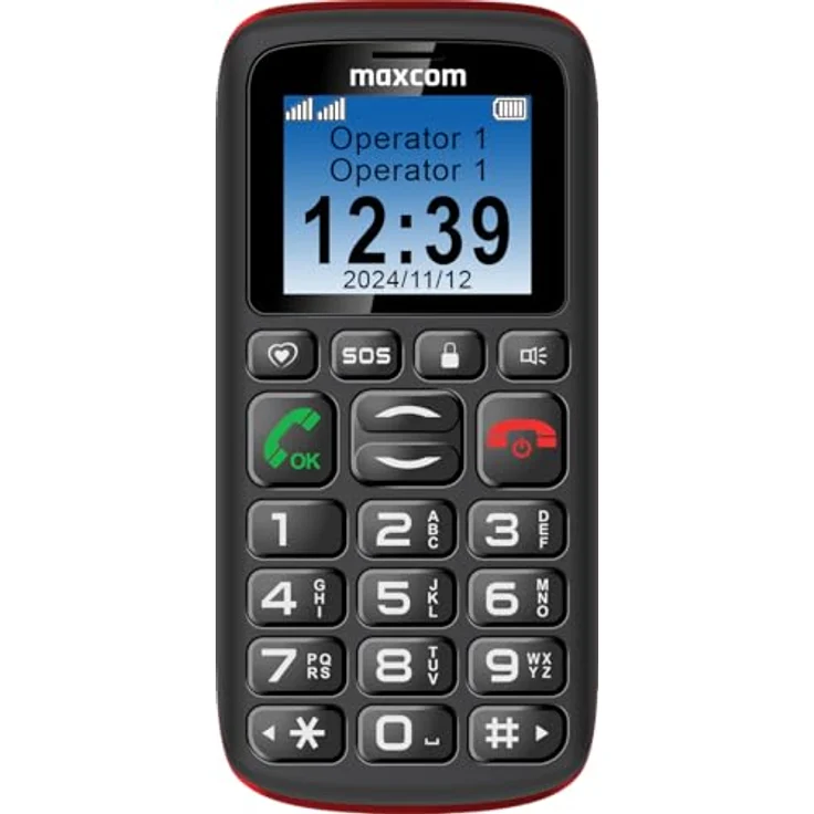 MAXCOM MM428L 1.8´´ 2G Dual Senior Mobiltelefon Schwarz/Rot, Bluetooth, FM-Radio – Bild 2