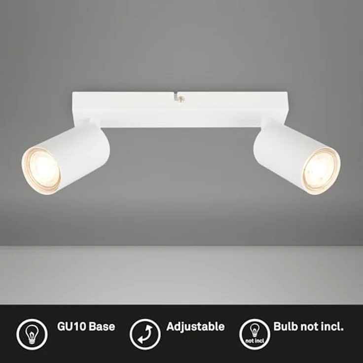 BRILONER Deckenlampe schwenkbar, GU10 Fassung, max. 9 W, 25,5 cm, Weiß - Moderne Wohnzimmer- und Schlafzimmerlampe – Bild 2