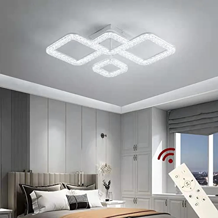 Eurotondisplay LED Deckenlampe DXF-2+2 mit Fernbedienung, dimmbar, Lichtfarbe/Helligkeit einstellbar, A+ Energieeffizienz, weiß/Bronze – Bild 3