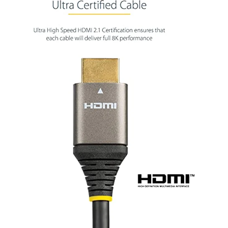 StarTech.com 2m HDMI 2.1 Kabel 8K - Zertifiziertes Ultra High Speed HDMI Kabel 48Gbit/s - 8K 60Hz/4K 120Hz HDR10+ eARC - UHD 8K HDMI Monitorkabel - Monitor/TV - Flexible TPE Ummantelung (HDMM21V2M) – Bild 5