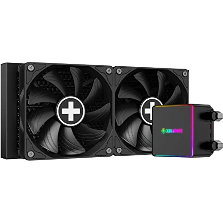 Xilence LQ240PRO AMD und Intel 240mm AiO Wasserkühlung, AM5/AM4, LGA 1700/2066/2011/1151/1150/1155/1156/1200, 300W TDP, 2x 120mm FDB PWM Lüfter, für hohe Kühlanforderungen im Gaming/Streaming, schwarz – Bild 1