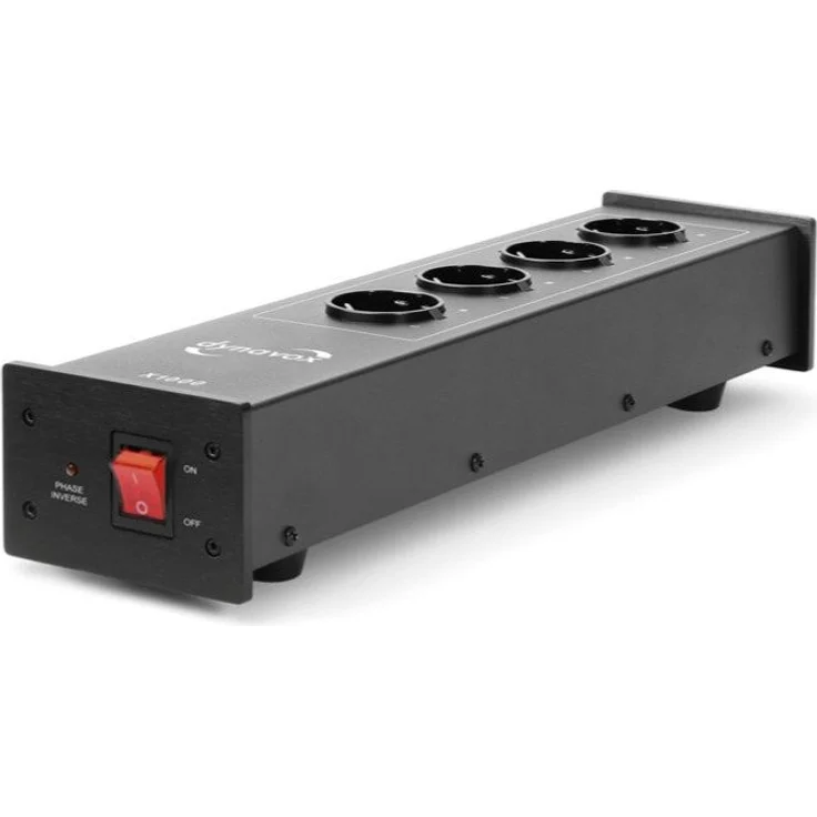Dynavox HiFi-Steckdosenleiste X1000 - Netzfilter für ungetrübten Hörgenuss Mehrfachsteckdose 4-fach, Phasen-LED, 4x gefiltert inkl. Kaltgerätenetzkabel – Bild 1