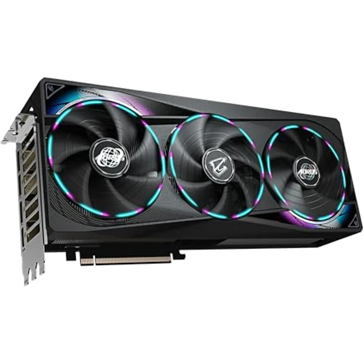 Gigabyte AORUS GeForce RTX 5070 Master 12G Grafikkarte - 12GB GDDR7, 192 Bit, PCI-E 5.0, 2715 MHz Core Clock, 3 x DP 2.1a, 1 x HDMI 2.1b, NVIDIA DLSS 4, RGB Halo, GV-N5070AORUS M-12GD - mit WINDFORCE Kühlsystem in schwarz – Bild 3