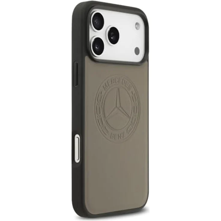 CG MOBILE Mercedes Leder Vintage Logo Hülle kompatibel mit MagSafe für iPhone 17 Pro Max, Echtleder in Taupe – Bild 4