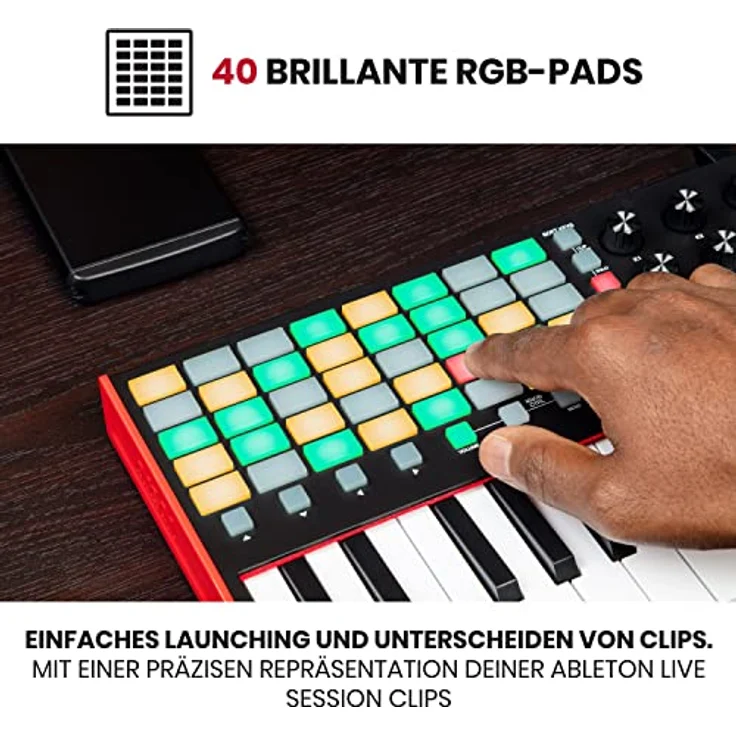 Akai Professional APC Key 25 MK2 - USB MIDI Keyboard Controller für Clip-Launching mit Ableton Live Lite, 25-Tasten, 40 RGB Pads und 8 Drehreglern – Bild 3