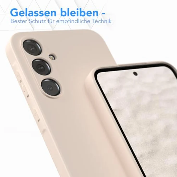 EAZY CASE Silikonhülle für Samsung Galaxy A35, beige TPU Case mit Kameraschutz, dünn und stoßfest, kratzresistent, kompatibel mit Handykette – Bild 4