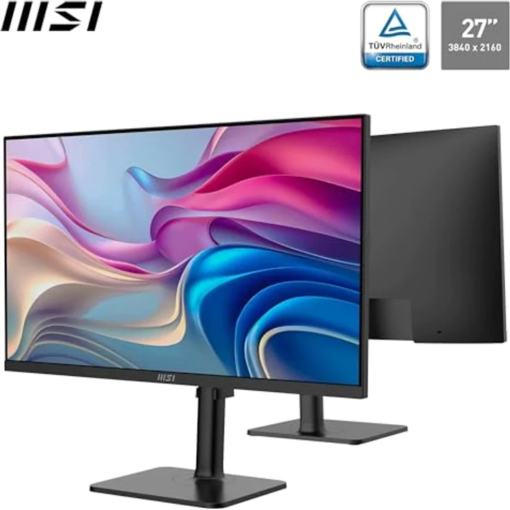 MSI Modern MD272UPHG 27-Zoll-UHD Office Monitor – 3840 x 2160 IPS Panel, 60 Hz, TÜV Rheinland Eye Comfort, VESA Mountable, 4-Wege Adjustable, HDMI 2.0b, DisplayPort 1.4a, Type-C, USB-B, USB-A – Bild 2