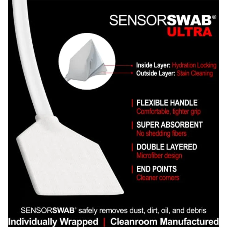 Photographic Solutions Sensor Swab Ultra 24mm, Hochwertige Kamera-Sensor-Reinigungssticks für Full Frame SLR & DSLR Kameras, 12er Pack – Bild 5
