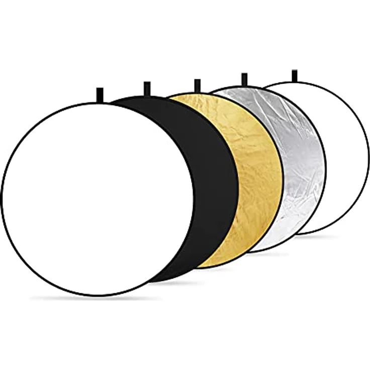 Neewer 110 cm 5-in-1 Faltbare Reflektoren Set mit Tasche - gold/silber/weiß/schwarz/transparent - Preisvergleich – Bild 4