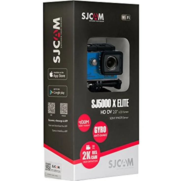 SJCAM SJ5000X-Elite Deutsche Version wasserdichte Sport Actionkamera (5,08 cm (2 Zoll), 4K-2K, WiFi, 30m, 14MP, Gyro Anti-Shake Stabilisierung, 16 Zubehörteile) blau – Bild 5
