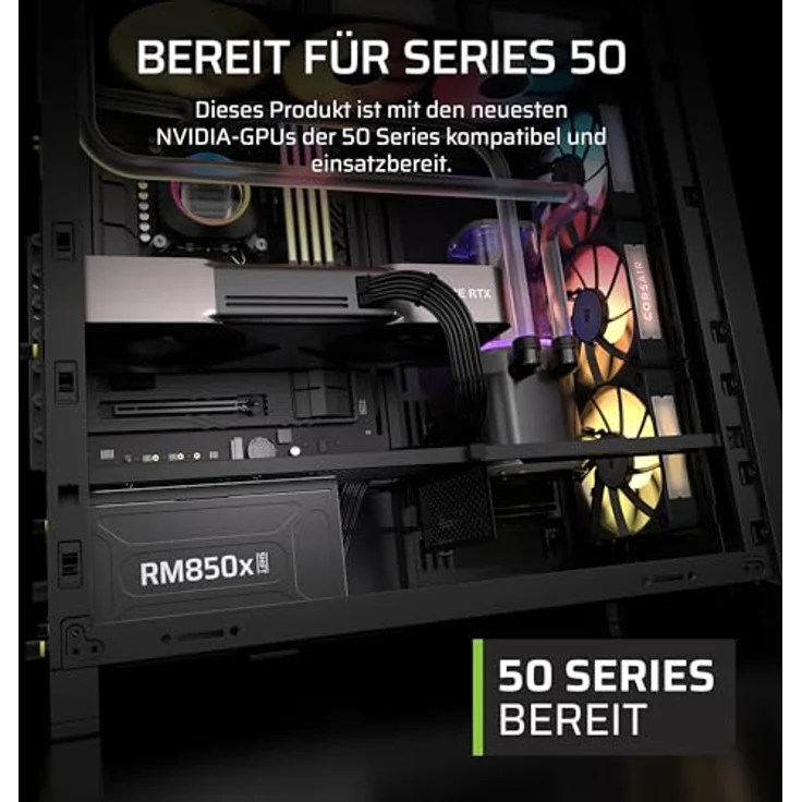 Corsair RM850x Shift, 850 Watt ATX 3.1 Netzteil mit 80 Plus Gold Zertifizierung, Schwarz – Bild 3