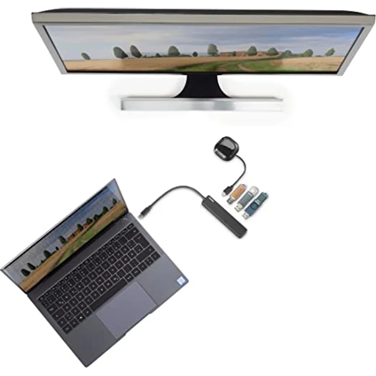 Hama USB C Hub, 5 Anschlüsse (USB C Adapter mit 480 Mbit/s High Speed, HDMI Splitter für 4K Qualität mit USB 3.0, Power Delivery), schwarz – Bild 3