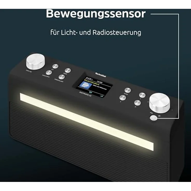 TechniSat DIGITRADIO 22 - DAB+ Unterbau-Küchenradio mit Bewegungssensor (DAB+, UKW, 2" Farbdisplay, Favoritenspeicher, Wecker, 2 Watt) schwarz – Bild 3