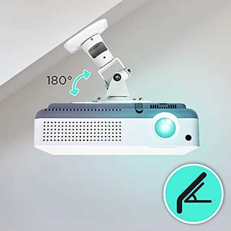 Duronic PB07XB Projektorhalterung, Deckenhalterung für Beamer bis 10 kg, 360° drehbar, 180° schwenkbar und neigbar, inkl. Montagematerial – Bild 5
