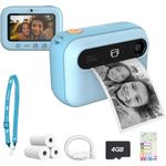 myFirst Insta 20, Sofortdruck-Digitalkamera für Kinder mit 16 MP und 1080P, Thermodruck, ohne Tinte, blau