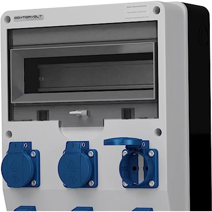 Doktorvolt Stromverteiler TD 6x230V, Mennekes Steckdosensystem mit Schutzart IP54, grau – Bild 7