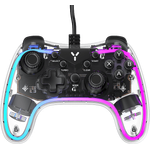ISY IGP-1000-TP Gaming Controller, Transparentes Gamepad für PC und Android, Wired mit LED-Beleuchtung