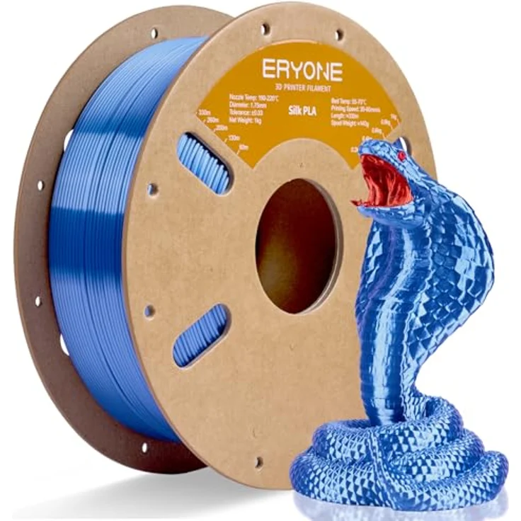 ERYONE Silk PLA Filament 1.75 mm, 1 kg/Spule, Seiden PLA in Sky Blue, hohe Kompatibilität – Bild 1