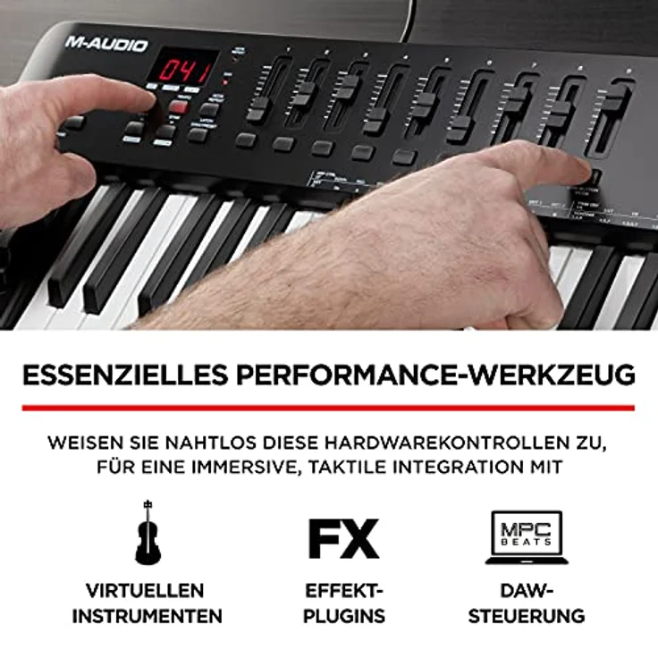 M-Audio Oxygen 49 V – 49-Tasten USB MIDI Keyboard Controller mit Beat Pads, Smart Chord & Scale Modi, Arpeggiator und Softwarepaket inklusive – Bild 3