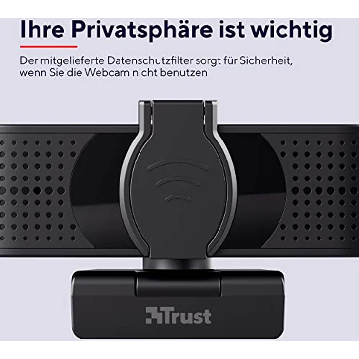 Trust Teza 4K Ultra HD Webcam, 3840x2160 mit 2 Mikrofonen und Autofokus, 30 FPS, USB Plug & Play, Web Kamera für Teams, Zoom, Skype, PC, Laptop, Mac, Macbook - Schwarz – Bild 4