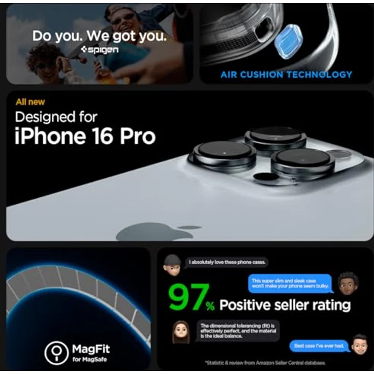 Spigen iPhone 16 Pro Hülle [Anti-Yellowing] Ultra Hybrid MagFit Case Transparent Dünn Slim -Frost Clear – Bild 2