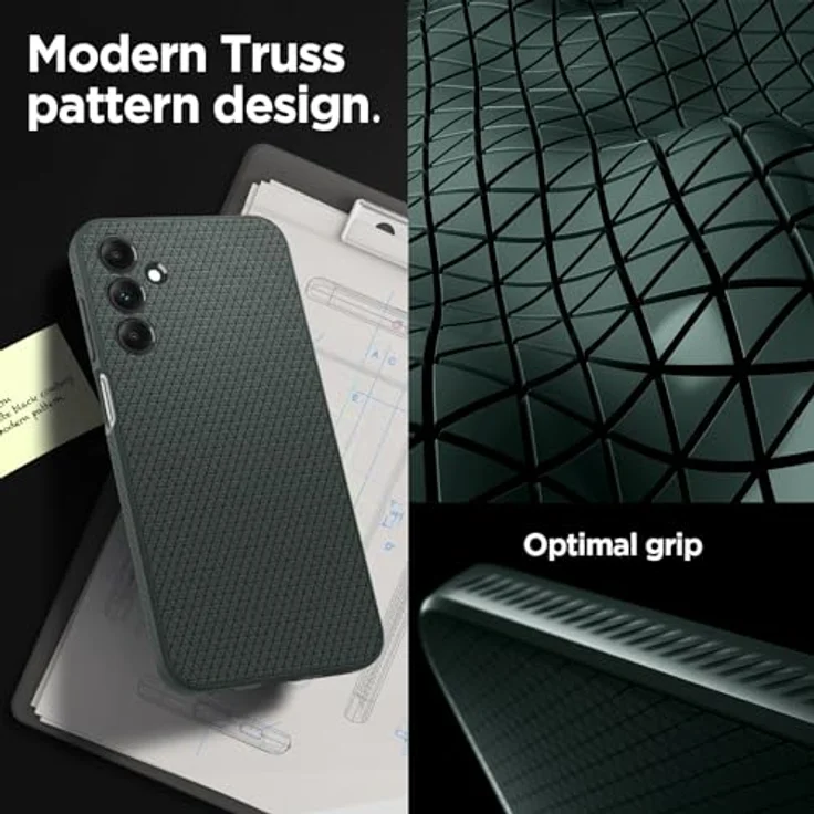 Spigen Liquid Air Hülle für Samsung Galaxy A15 4G/5G - Grün, Gemustertes TPU, Air Cushion Technologie – Bild 3