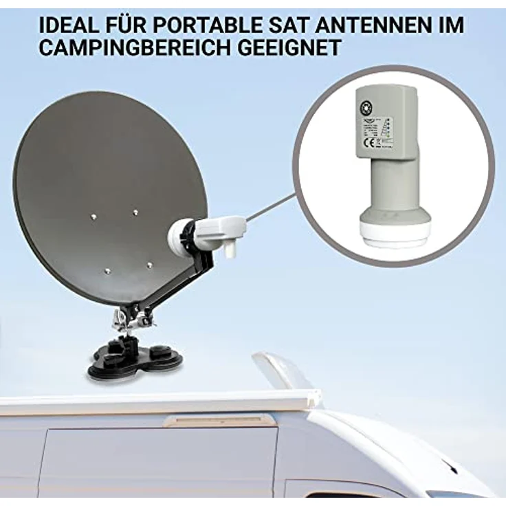 Xoro SF 100 - Single LNB mit integriertem digitalem SAT-Finde, ideal für Camping, schnelle und einfache Ausrichtung, Anzeige der Signalstärke direkt am LNB – Bild 4