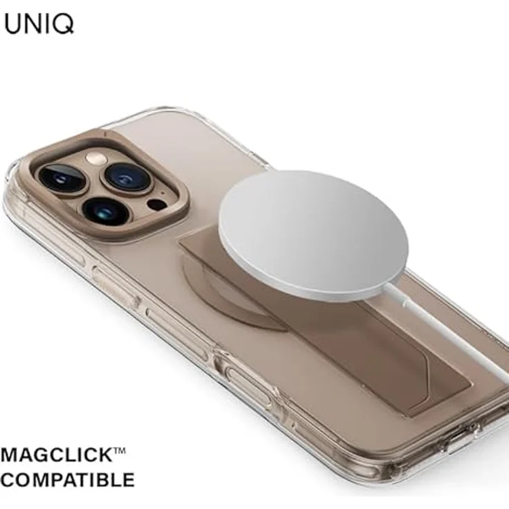 Uniq Heldro Max, Smartphone Hülle für Apple iPhone 16 Pro mit integriertem Kickstand, FlexGrip-Band und MagClick-Laden, Schwarz – Bild 9