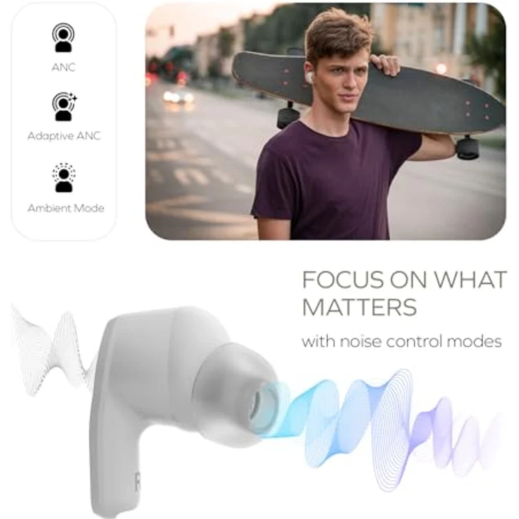 CREATIVE Zen Air SXFI In-Ears mit Super X-Fi Spatial Audio, aktive Geräuschunterdrückung, Bluetooth 5.3, IPX5, bis zu 39h Akkulaufzeit – Bild 3