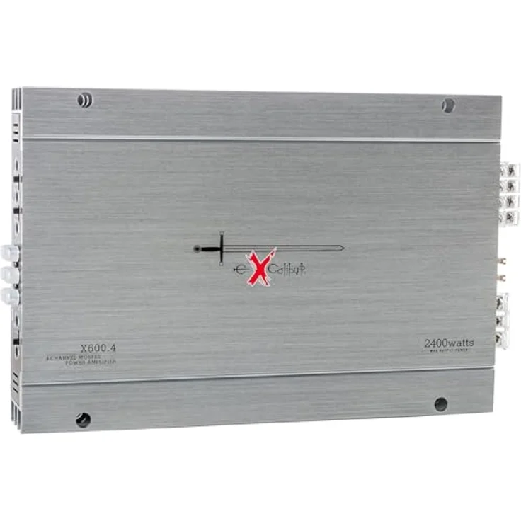 EXCALIBUR X600.4 4-Kanal-Stereoverstärker (2400 W Variabler Crossover 2 Ohm) Verstärker (Anzahl Kanäle: 4) - EXCALIBUR 4-Kanal-Stereo Verstärker, 2400 W, Bass Boost 12 dB, Schwarz – Bild 3