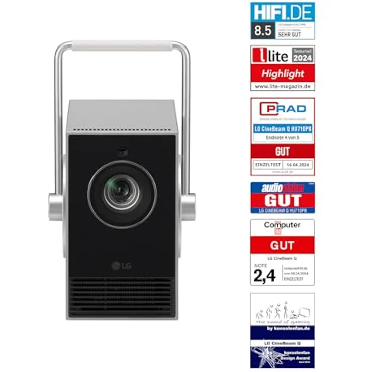 LG CineBeam Q HU710PB (4K, 500 lm, 1.2:1), Beamer, Silber – Bild 2