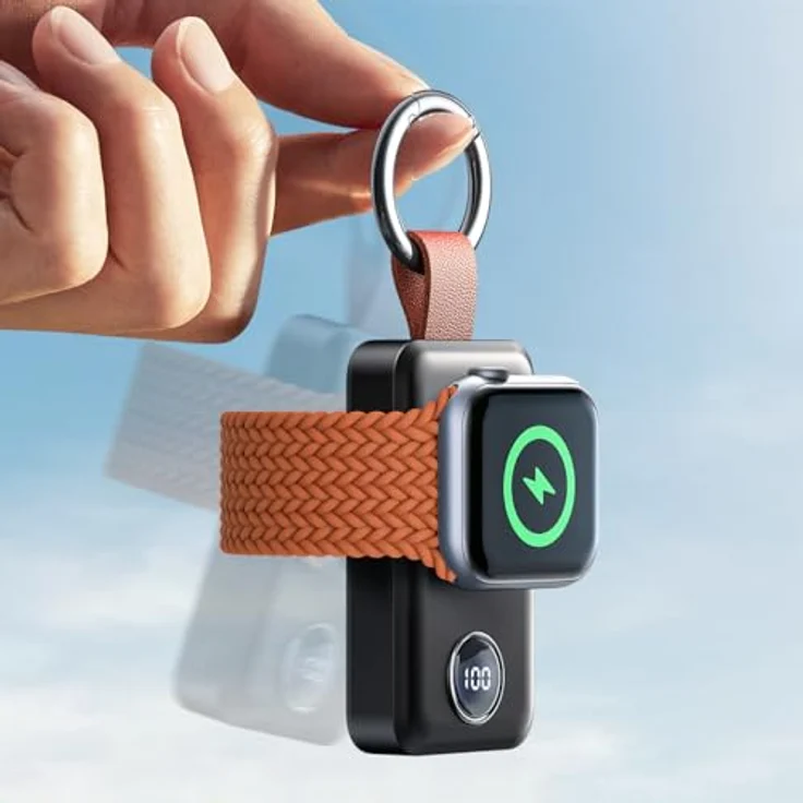 JOYROOM JR-WQW01, kabellose Powerbank 2000mAh 3W für Apple Watch, schwarz mit Digitalanzeige und Schnellladefunktion – Bild 8