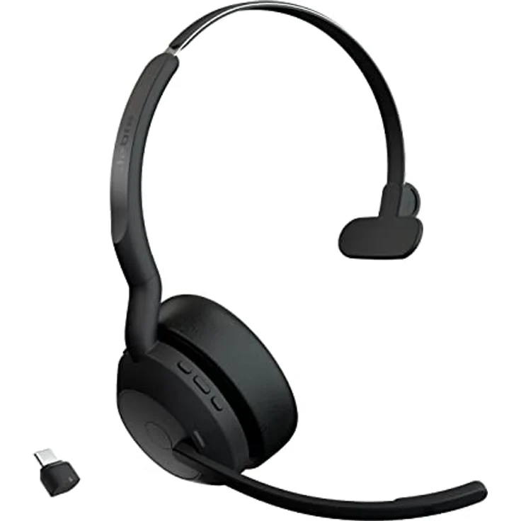 Jabra Evolve2 55 - schnurloses Mono-Headset mit Jabra Air Comfort - Mikrofone mit Geräuschunterdrückung und ANC - kompatibel mit allen UC-Plattformen wie Zoom und Google Meet - Schwarz – Bild 1
