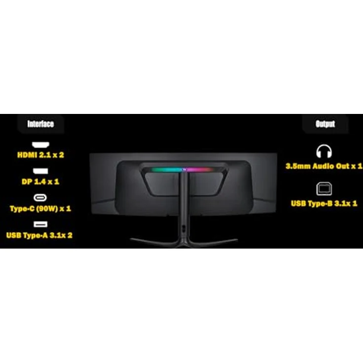 Thermaltake 49" OLED Curved Gaming Monitor, DQHD 5120×1440, 240Hz, G-SYNC & FreeSync Premium, HDR, 99% DCI-P3, Schwarz, EU – Bild 5
