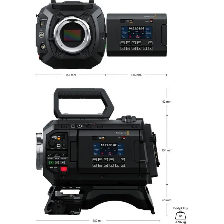Blackmagic Design URSA Cine 12K LF, Handkamerarekorder mit 12,7 cm LCD-Display, 12K Videoauflösung, Schwarz