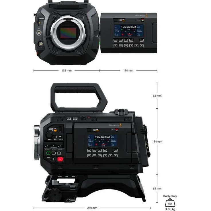 Blackmagic Design URSA Cine 12K LF, Handkamerarekorder mit 12,7 cm LCD-Display, 12K Videoauflösung, Schwarz