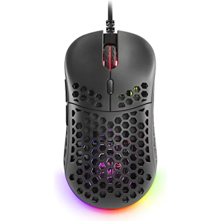 MARSGAMING Mars Gaming MM55 Schwarz, RGB Chroma Gaming Maus, Ultraleichtgewicht 55g, 12800 DPI, HUANO Mechanische Switches – Bild 1