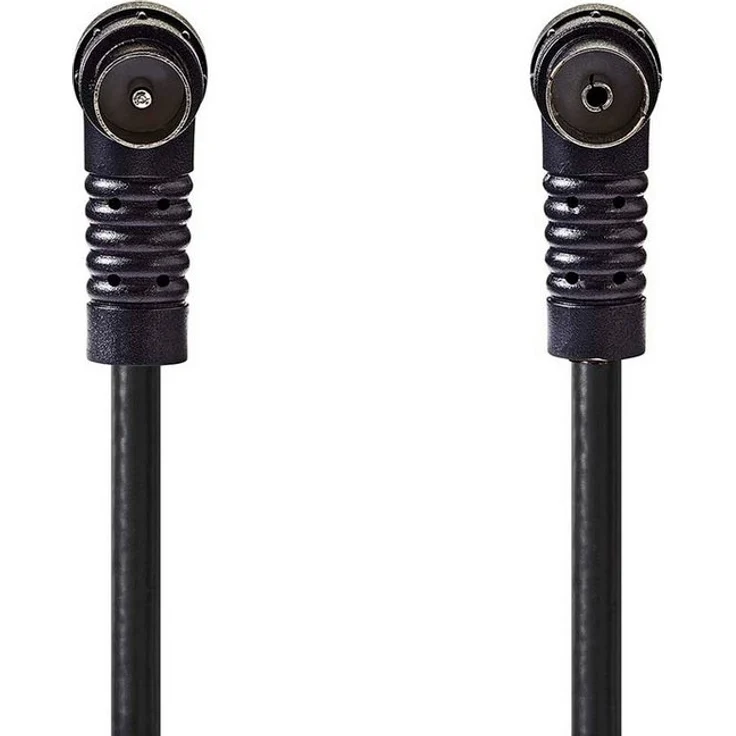 Nedis CSGL40120BK30 Koaxial SAT-Kabel, 3 m, vierfach geschirmt, IEC Stecker auf IEC Buchse, für digitale TV-Signale