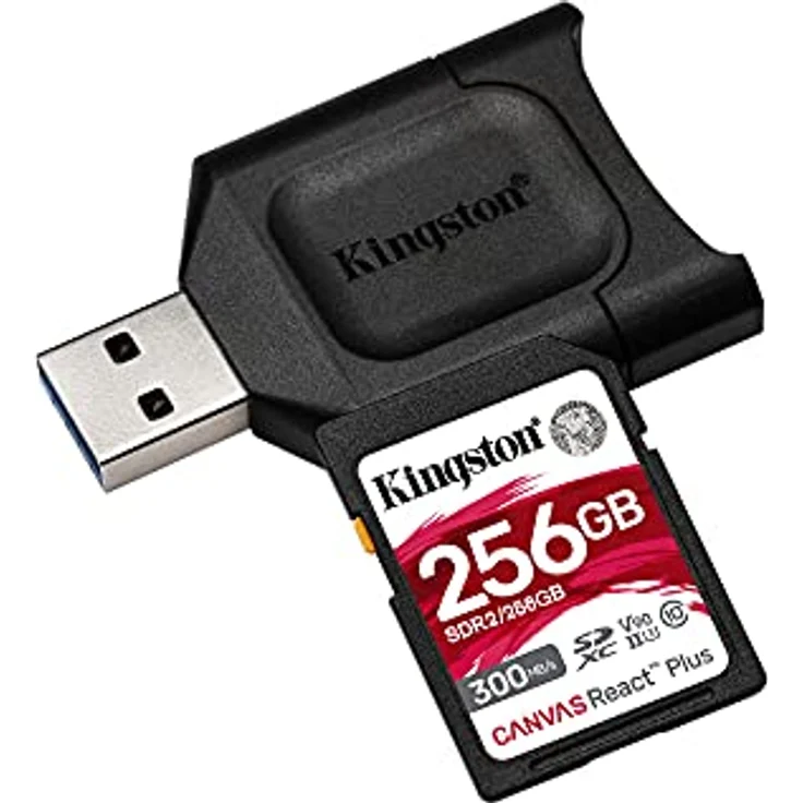Kingston MLPR2-256GB SD Karten+ Kartenlesegeräte ( 256GB SDXC React Plus SDR2 + MLP Kartenlesegerät für SD ) – Bild 2