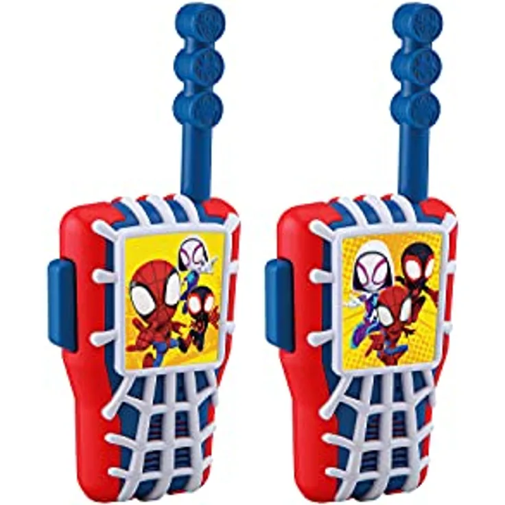 eKids Spidey Walkie-Talkie-Set, Mehrfarbiges Walkie-Talkie für Kinder mit einfachem Bedienungssystem