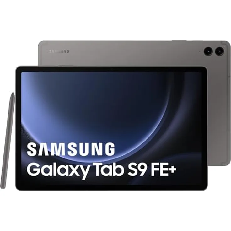 Samsung Galaxy Tab S9 FE+ Android-Tablet, Mit Stift (S Pen), Lange Akkulaufzeit, Simlockfrei ohne Vertrag, WiFi, 128 GB, Grau
