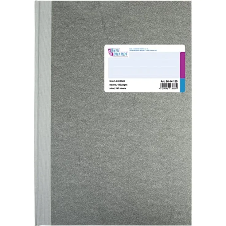 König & Ebhardt, Kopierpapier, Geschäftsbuch DIN A4 liniert grau 240 Bl. (80 g/m², 240 x, A4)