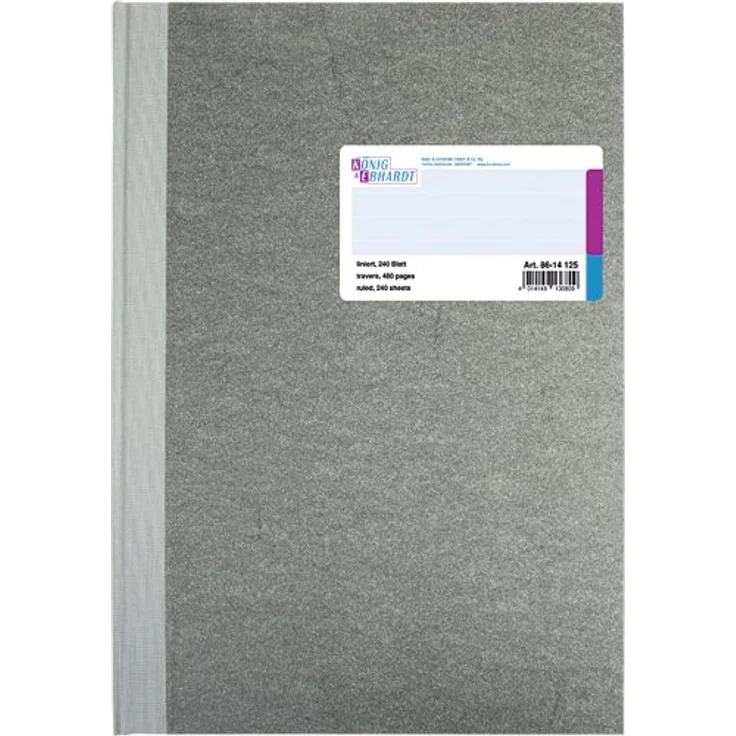 König & Ebhardt, Kopierpapier, Geschäftsbuch DIN A4 liniert grau 240 Bl. (80 g/m², 240 x, A4) – Bild 1