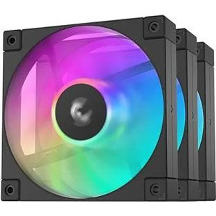 Deepcool FD12 120 mm ARGB Gehäuselüfter, 3er Set, Schwarz, PWM-Steuerung, Daisy-Chain-Funktion