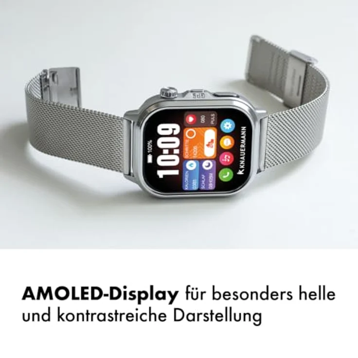 Knauermann PRO 4 Ultra Gesundheitsuhr, 1,95 Zoll AMOLED Display, integriertes GPS, langanhaltende Akkulaufzeit bis 25 Tage, Milanaiseband – Bild 11