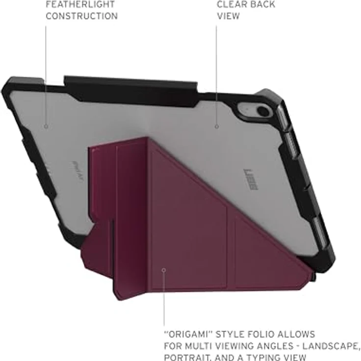 URBAN ARMOR GEAR Essential Armor Folio Apple iPad Air 11 Hülle (M2 / 2024) Case Bordeaux, mit Wake/Sleep Funktion, Apple Pencil Stift-Halter und Standfunktion – Bild 4